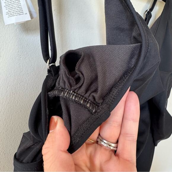 NWT Cupshe Black Mesh Criss Cross One Piece Swimsuit L - Picture 7 of 11